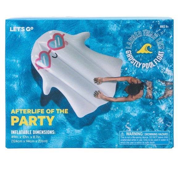 Ghost Pool Inflatable with Heart Glasses - Picture 2 of 2
